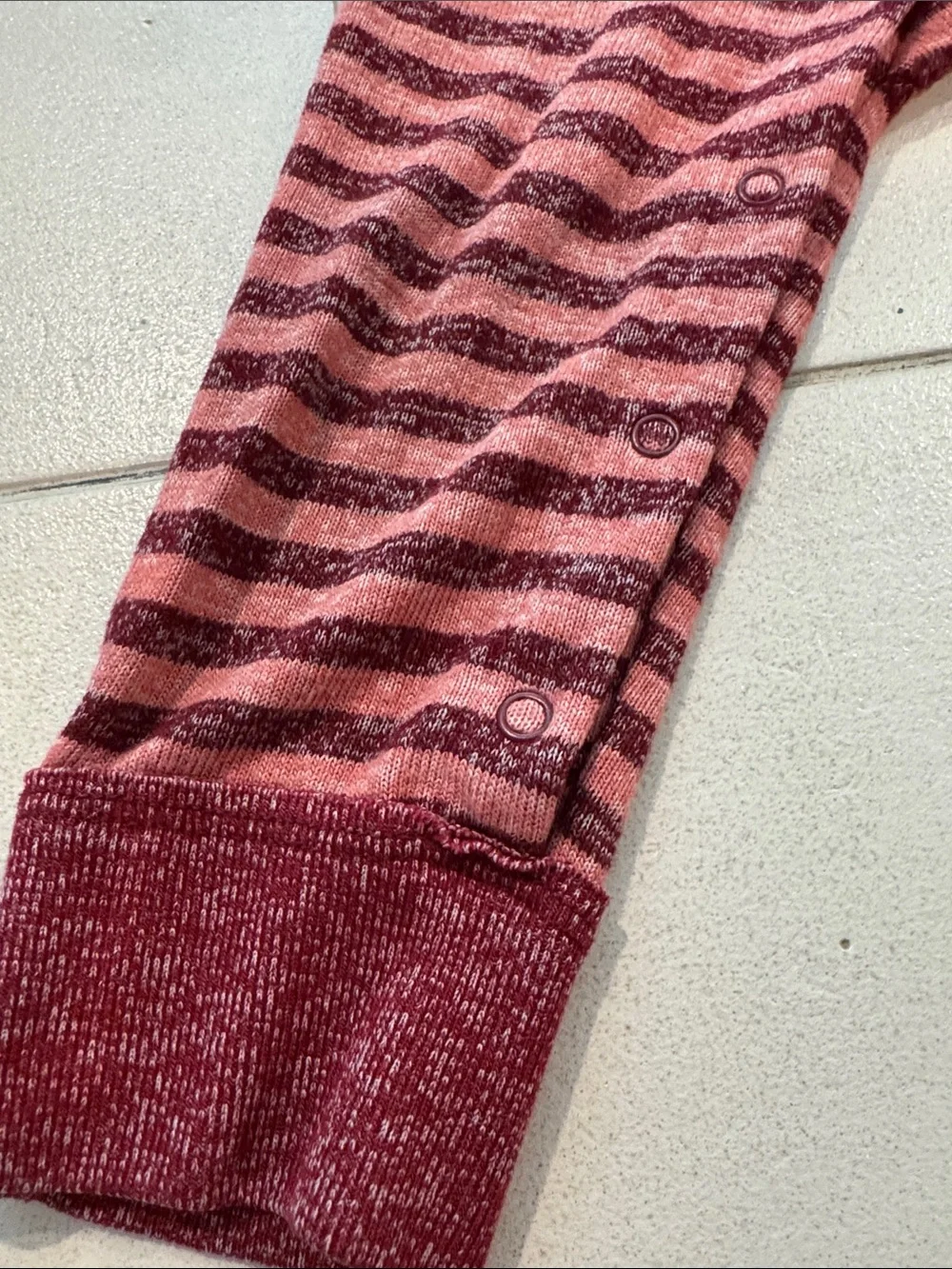 Cat & Jack Burgundy and Pink Striped One-Piece